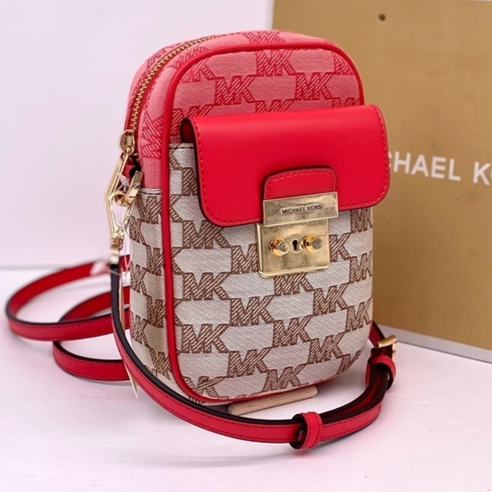 Michael Kors Sloan Editor Small Phone Logo Jacquard Crossbody